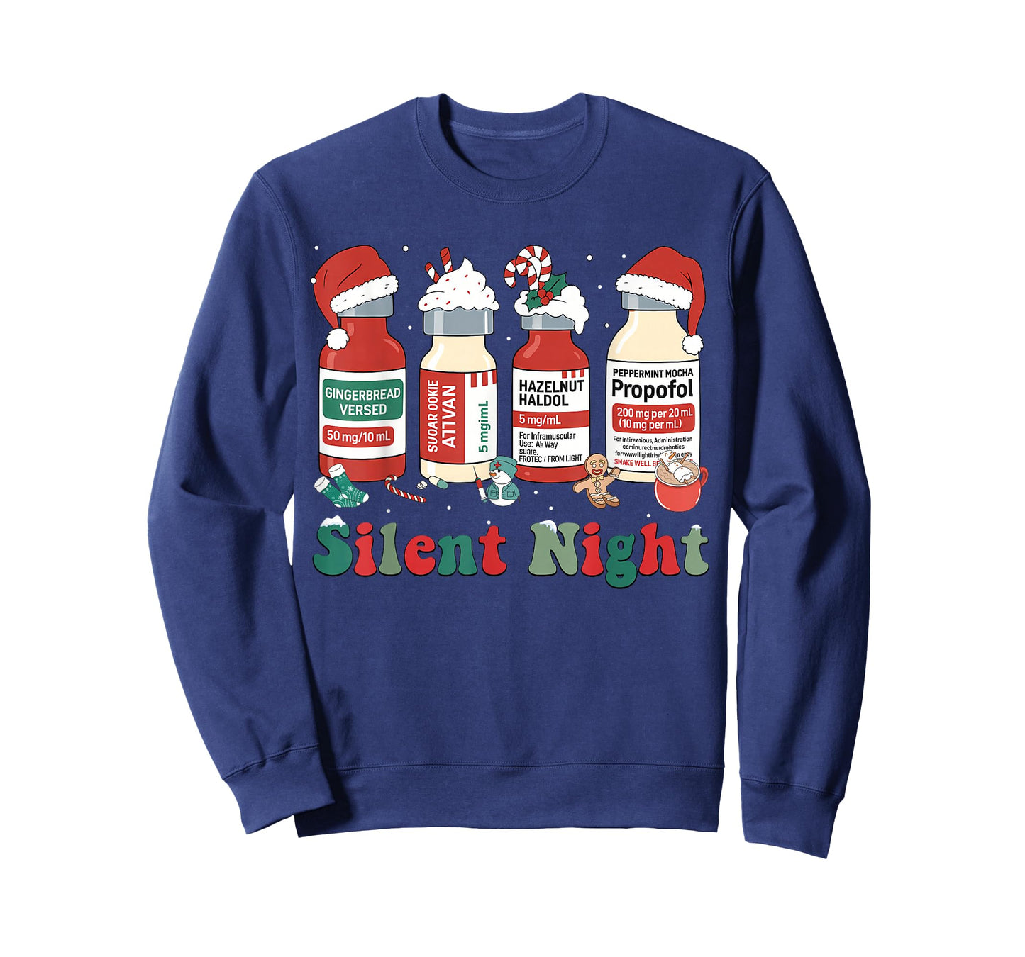 Funny Santa Propofol Silent Night ICU Nurses Merry Christmas T-Shirt