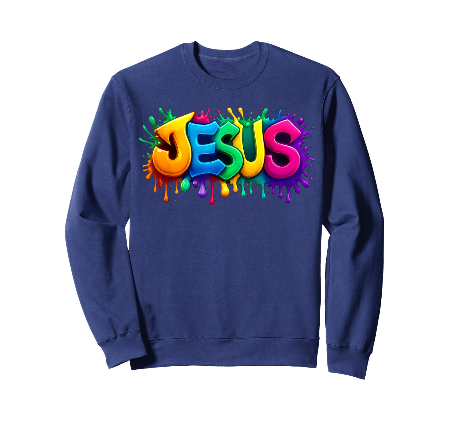 Colorful Jesus Rainbow Paint Splash Christian T-Shirt