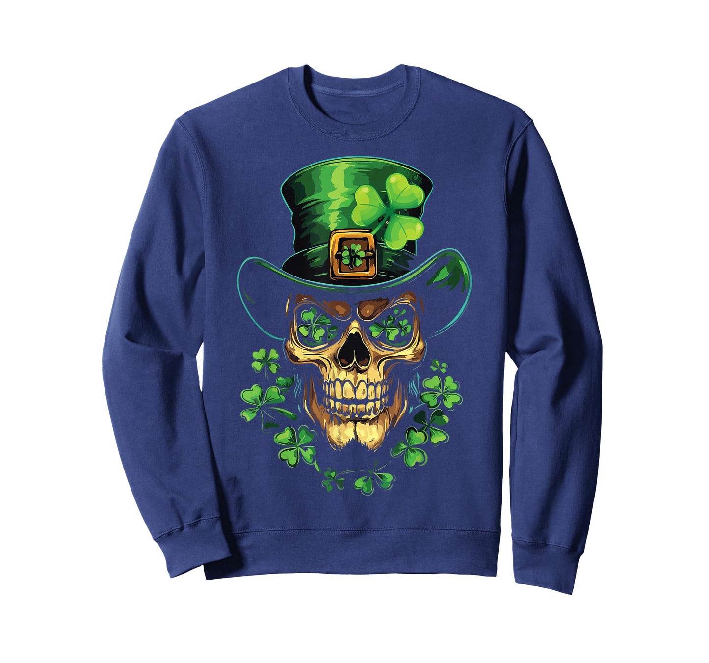 St Patricks Day Cool Leprechaun Skull Graphic T-Shirt