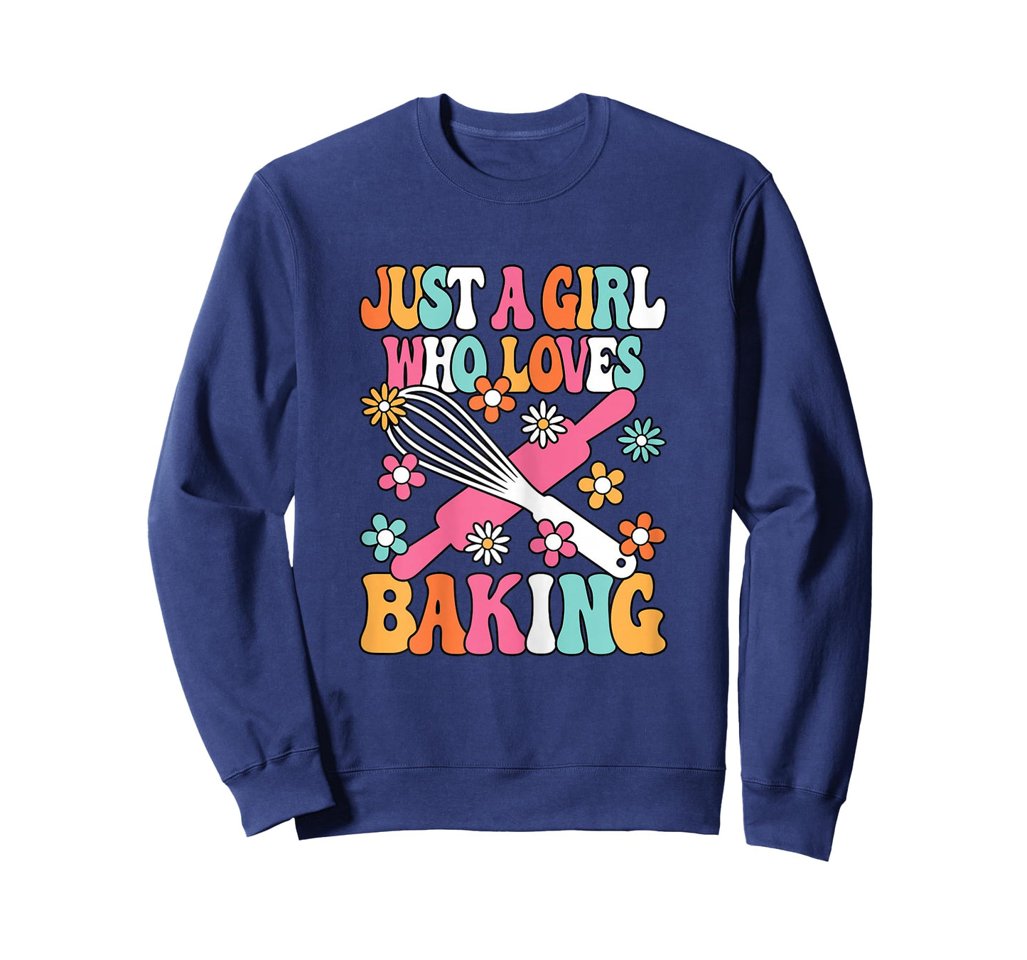 Just A Girl Who Loves Baking Groovy Cute Baker Kids T-Shirt