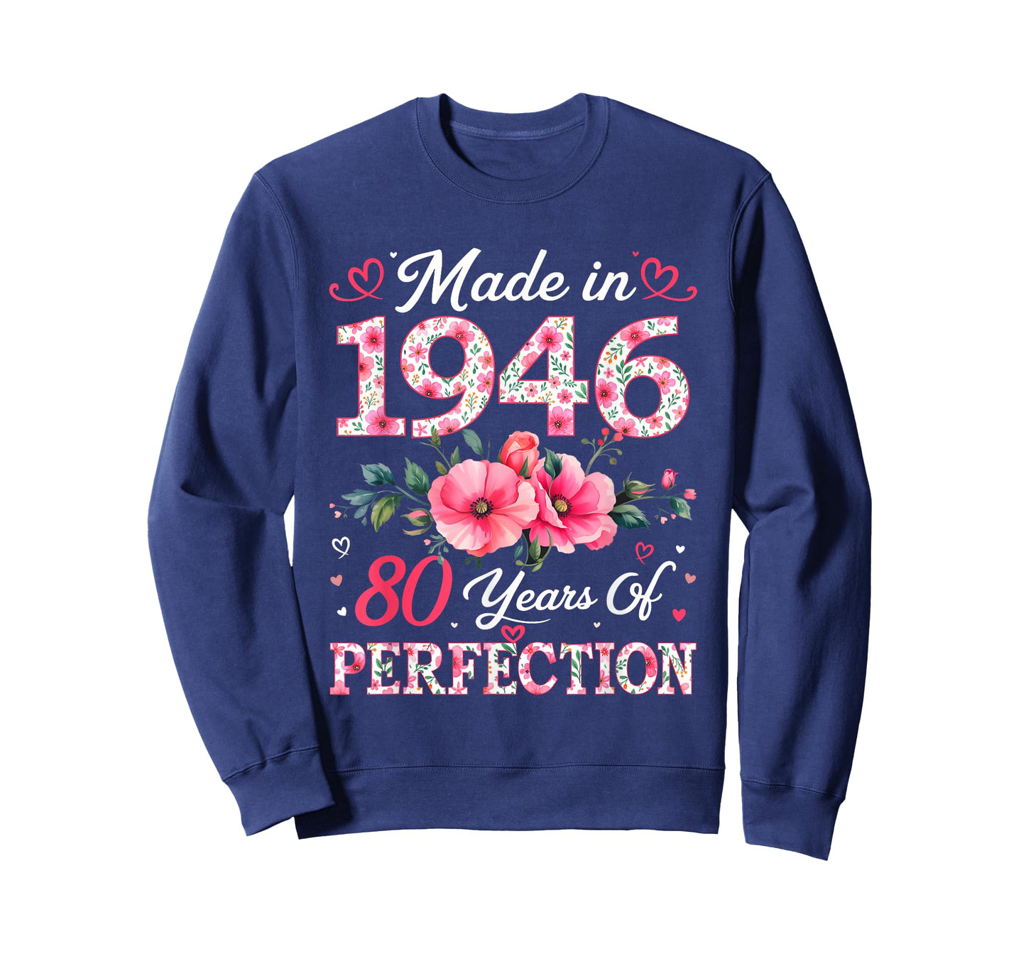 80 Years Old Made in 1946 80th Birthday Floral Women T-Shirt