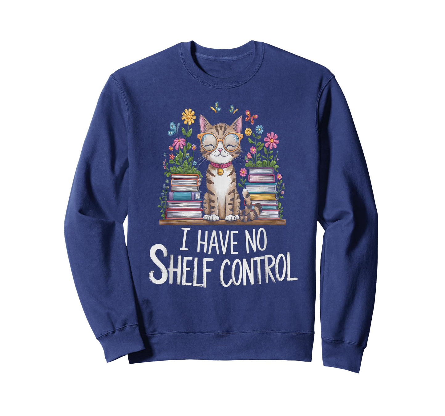 Funny I Have NO Shelf Control Cat Reading Girl Readers T-Shirt