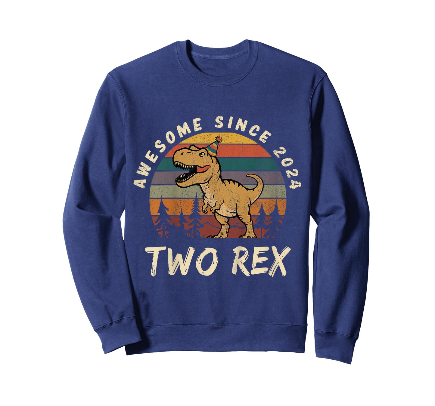Kids Two rex 2nd Birthday Dinosaur 2 Year Old Boys Born 2024 T-Shirt