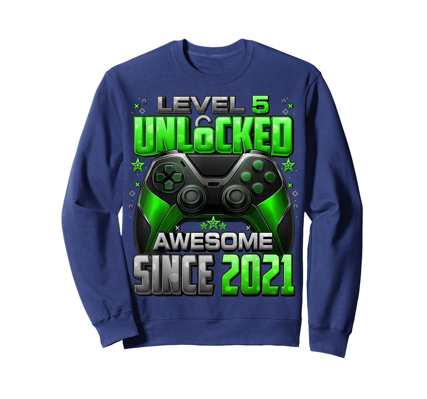 Level 5 Unlocked Awesome Since 2021 5th Birthday Gaming T-Shirt