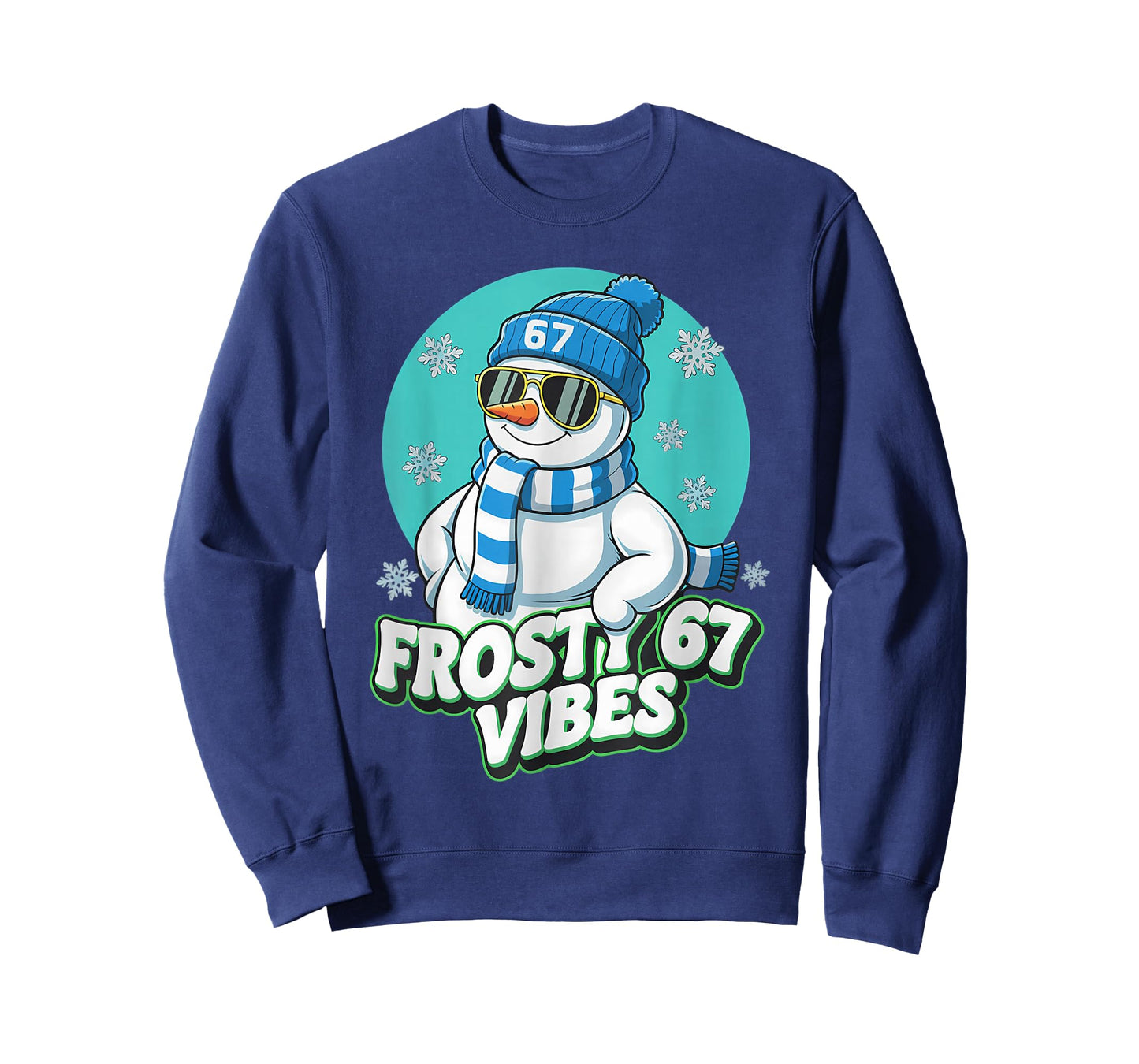Frosty Vibes 67 Snowman Six Seven Meme Funny Winter Kids Men T-Shirt