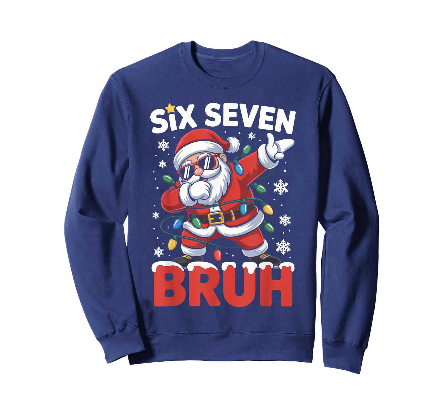 67 Meme Dabbing Santa Six Seven Bruh 6 7 Funny Christmas T-Shirt