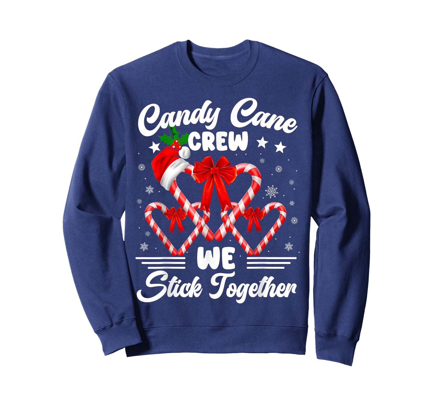 Candy Cane Crew We Stick Together Christmas Xmas Men Women T-Shirt