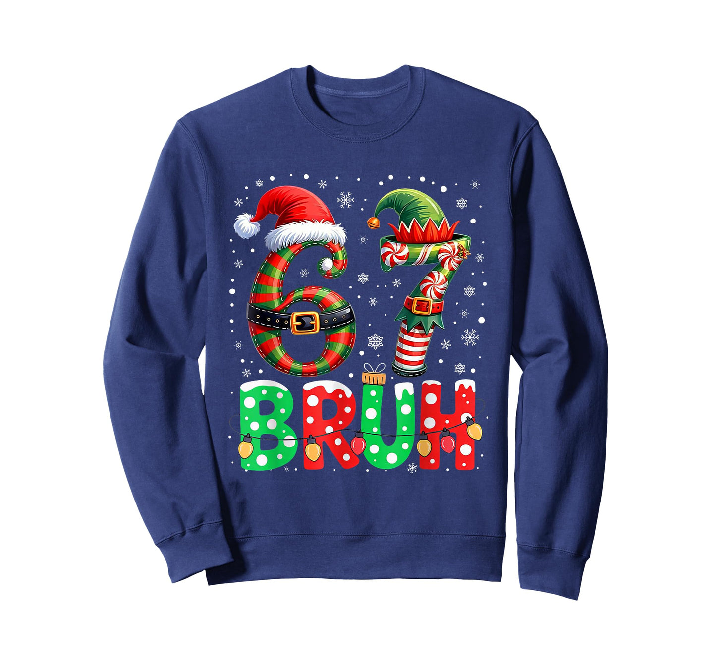 Bruh 67 Six Seven 6 7 Meme Christmas Funny Boy Girl Kids T-Shirt