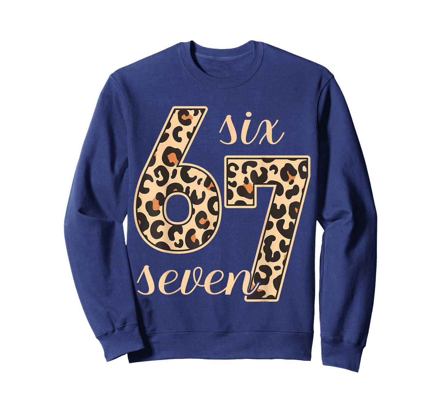 Six Seven Meme 6-7 Number Leopard Print Gen Z Gen Alpha T-Shirt