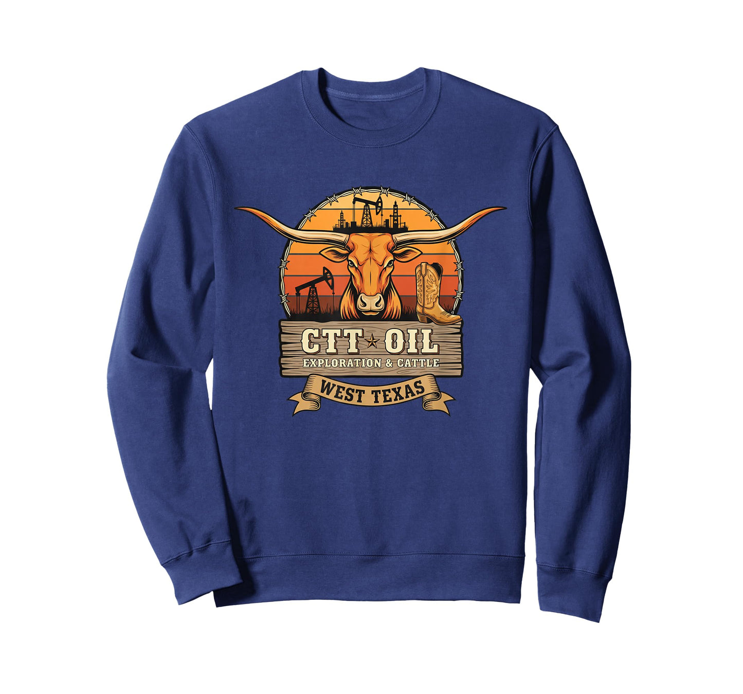 Ctt Oil Exploration Cattle West Texas Cowboy Boots T-Shirt