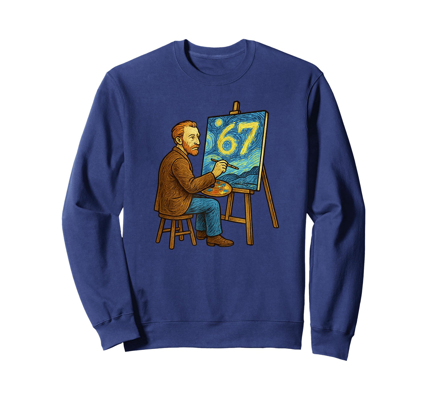 Van Gogh Starry Night 6 7 Funny 67 Meme for Art History Fans T-Shirt