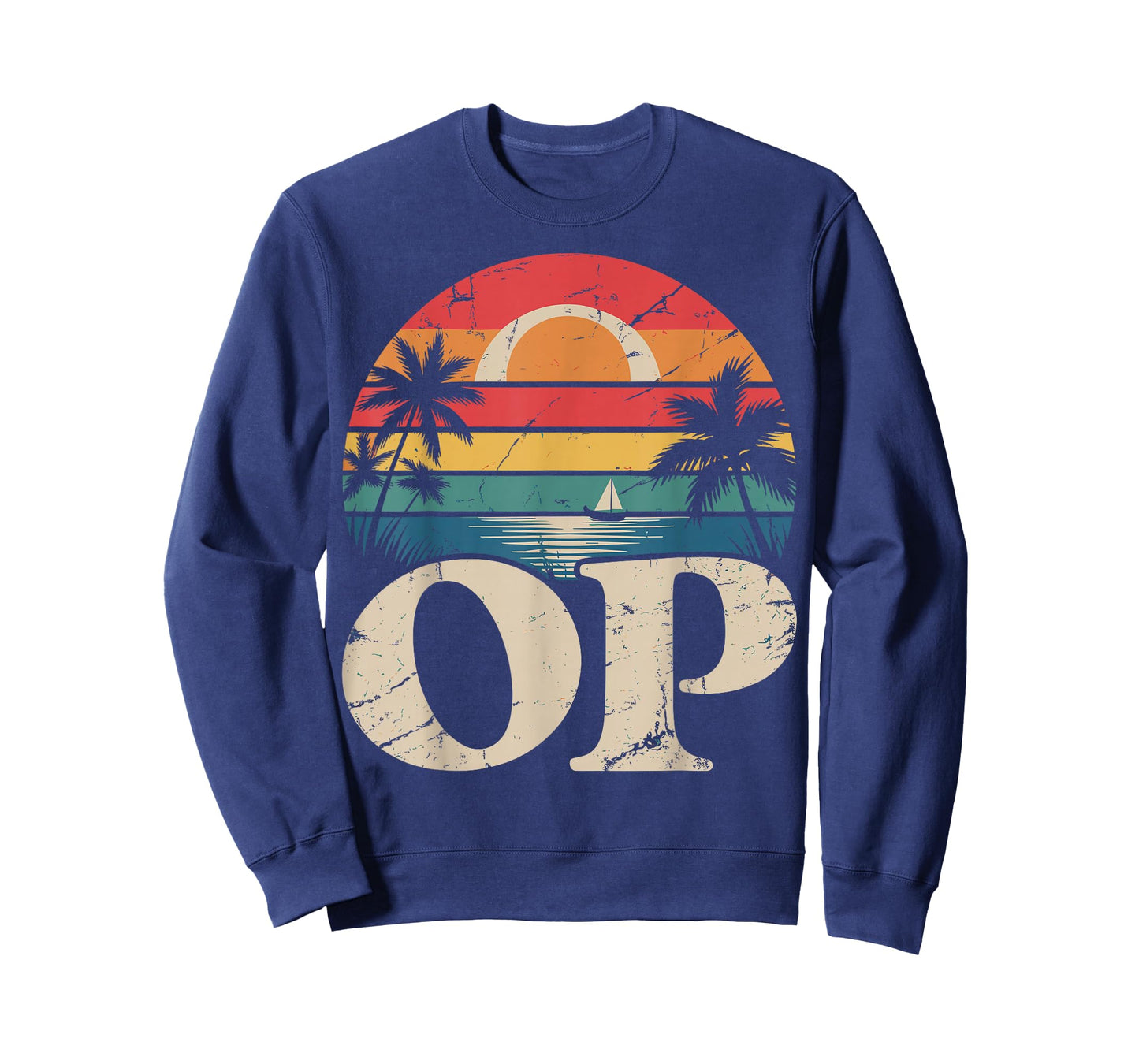 Op Ocean Vintage Pacific Beach Sun Palm Trees Retro T-Shirt