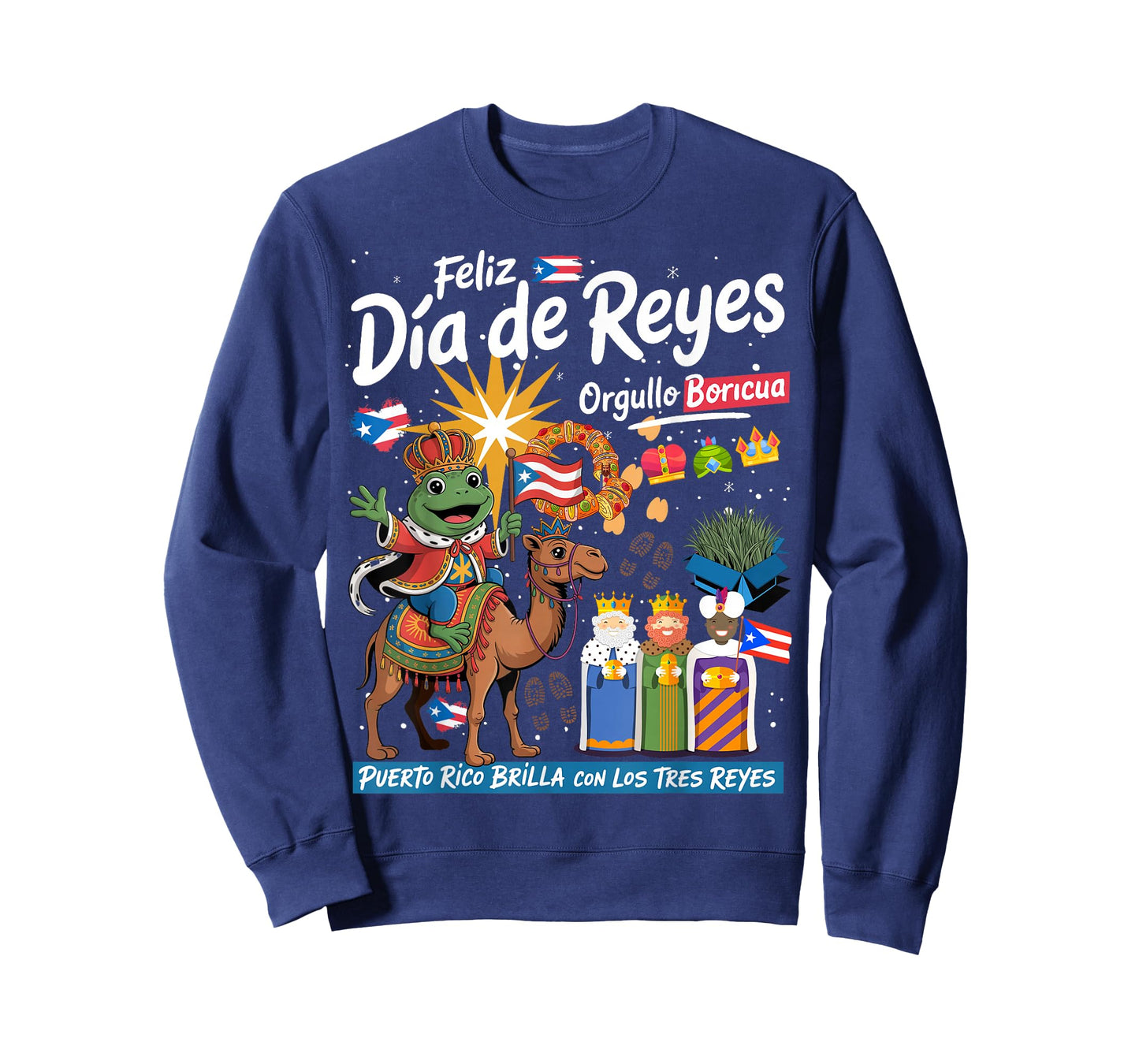 Three Kings Day Puerto Rican Women Idea Coqui Frog Boricua T-Shirt