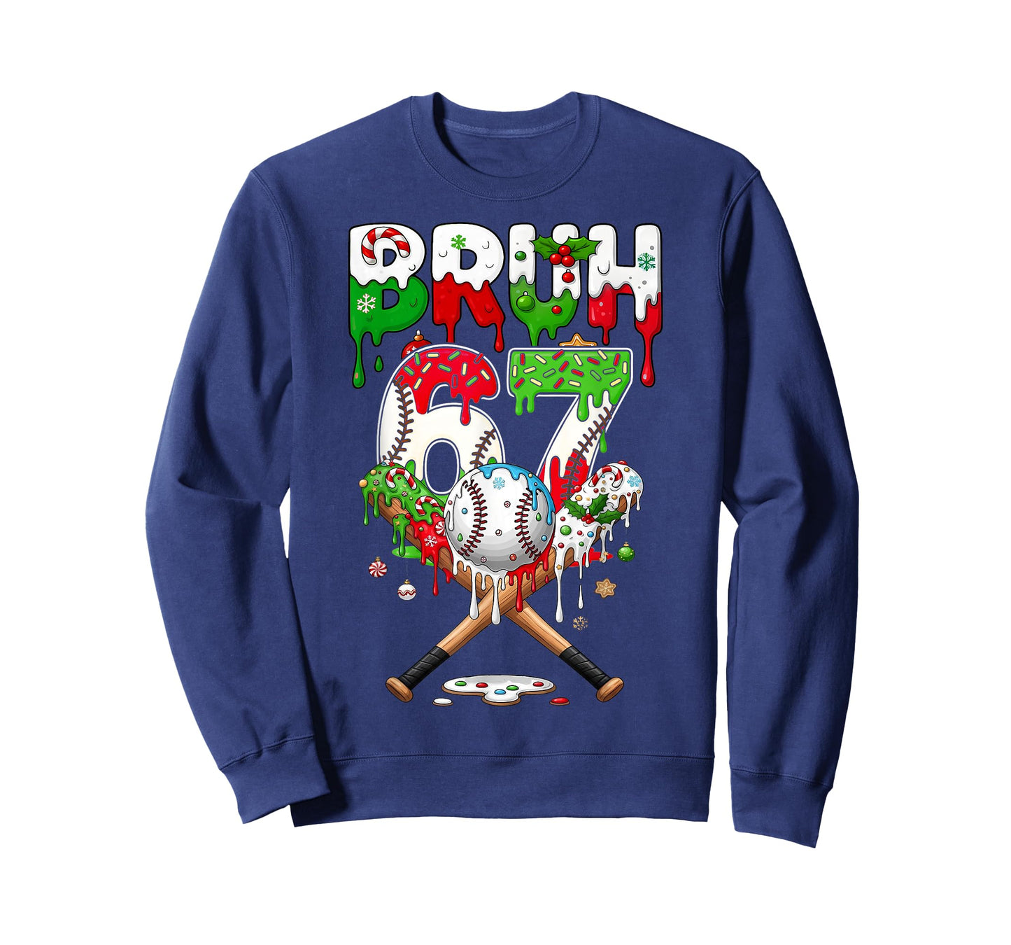 Baseball Bruh 67 Ice Cream Drip Christmas Six Seven Kids T-Shirt