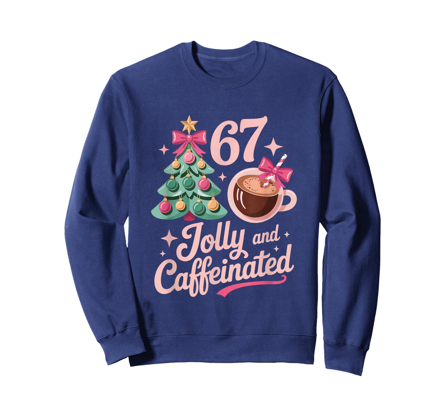Jolly Caffeinated Coffee Christmas Tree 67 Six Seven Meme T-Shirt