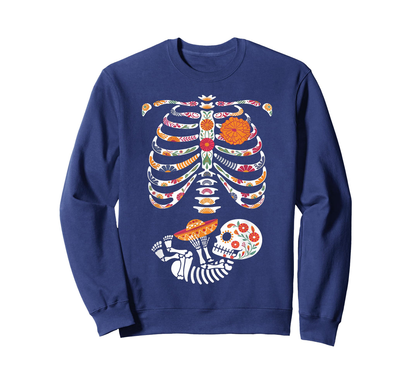 Pregnancy Skeleton Belly Day of The Dead Dia De Los Muertos T-Shirt