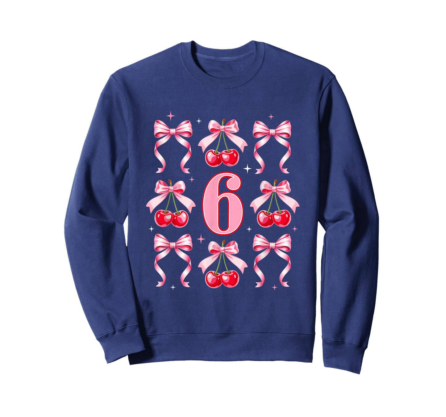 Birthday Girl 6Th Birthday Cherry Coquette Bow 6 Years Old T-Shirt