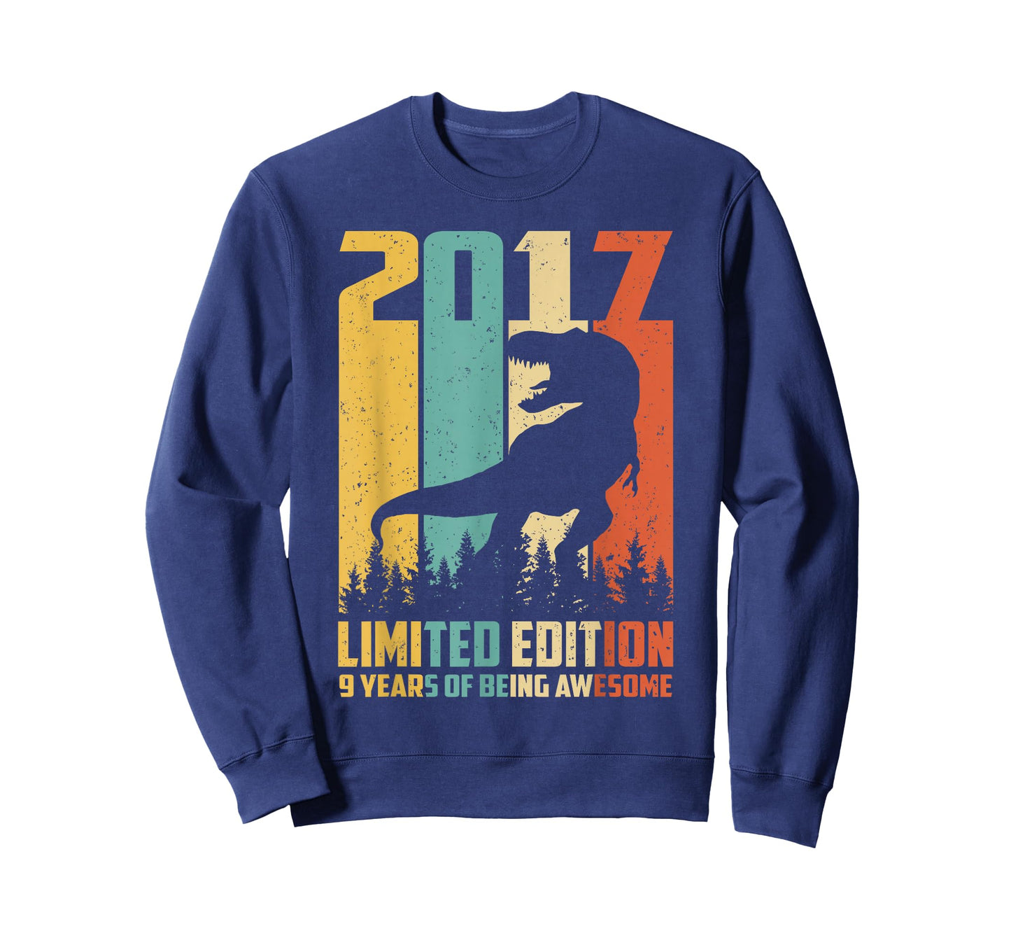 Awesome Since 2017 9 Years Old 9th Birthday T-Rex Dinosaur T-Shirt