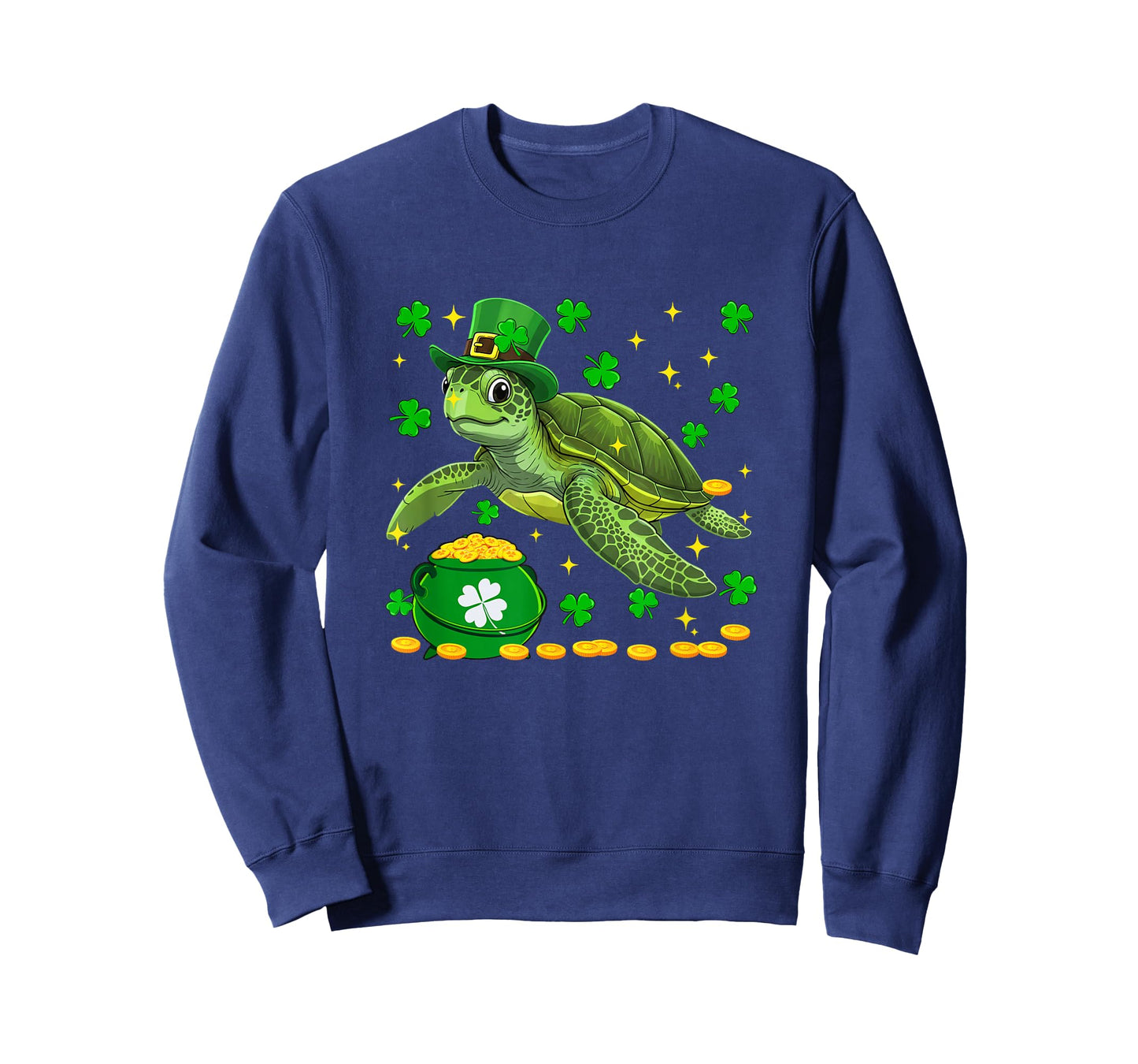 Turtle Wearing Irish Costume St. Patrick's Day Shamrocks T-Shirt