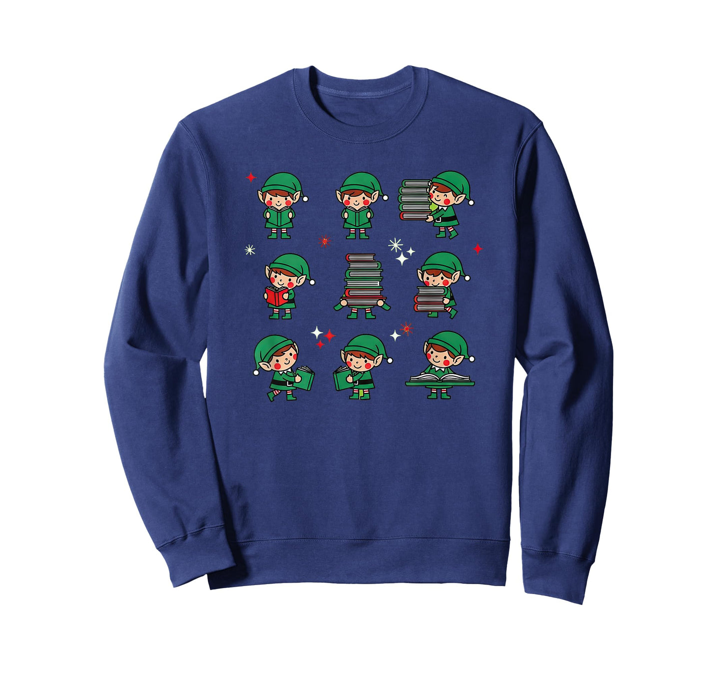 Librarian Book Lover Christmas Elf Reading Joy T-Shirt