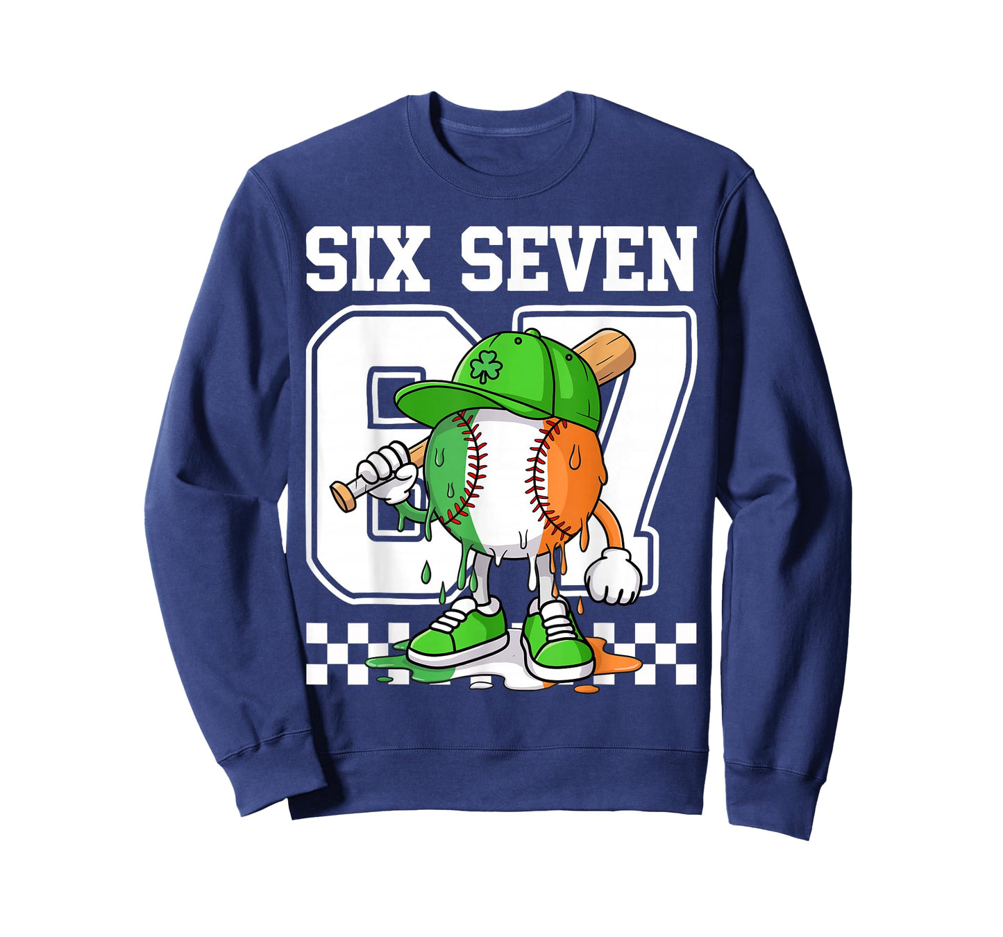 Boys St Patricks Day 67 Six Seven Baseball Ice Cream Drip T-Shirt