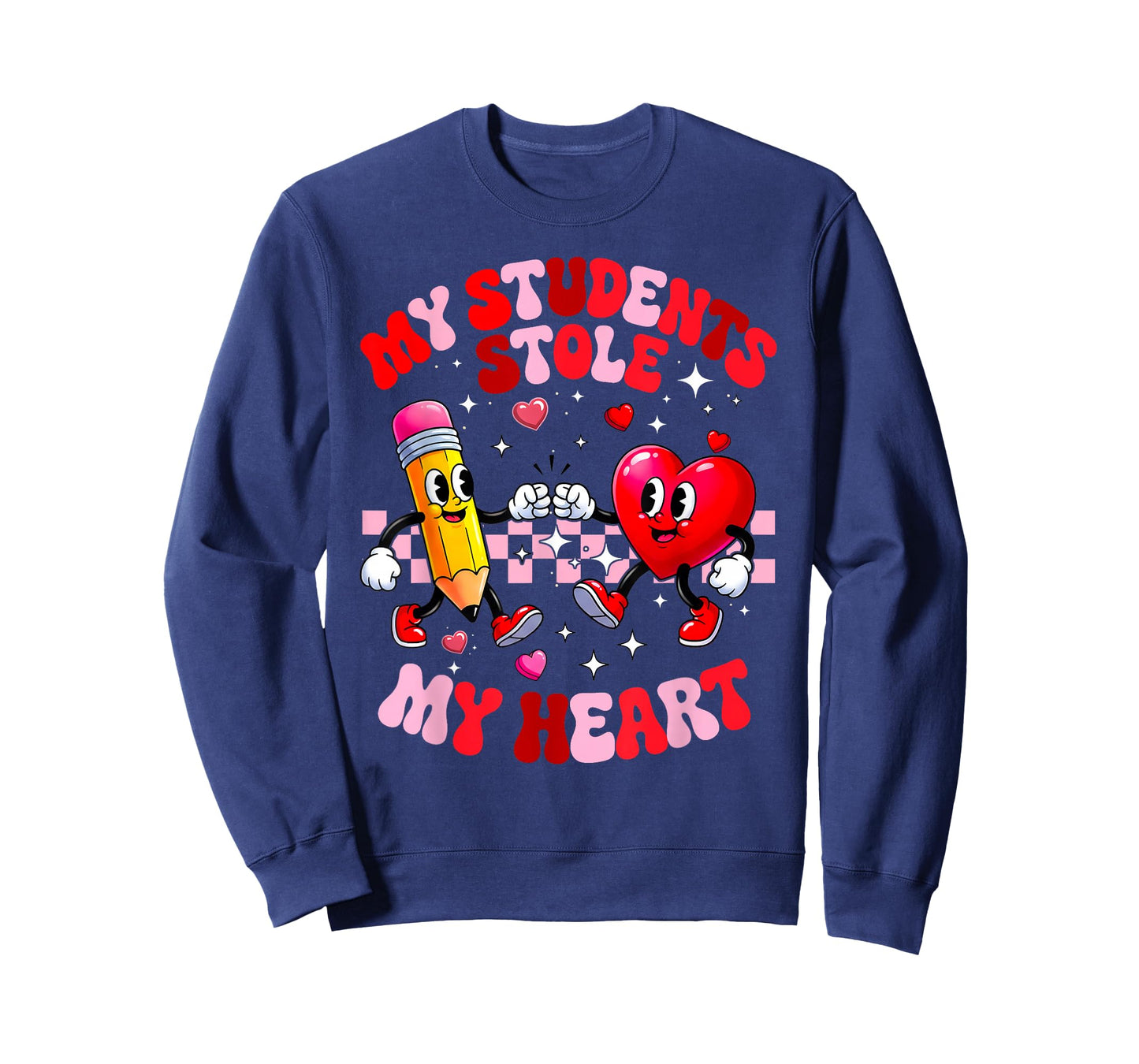 My Students Stole My Heart Groovy Valentine Teacher T-Shirt