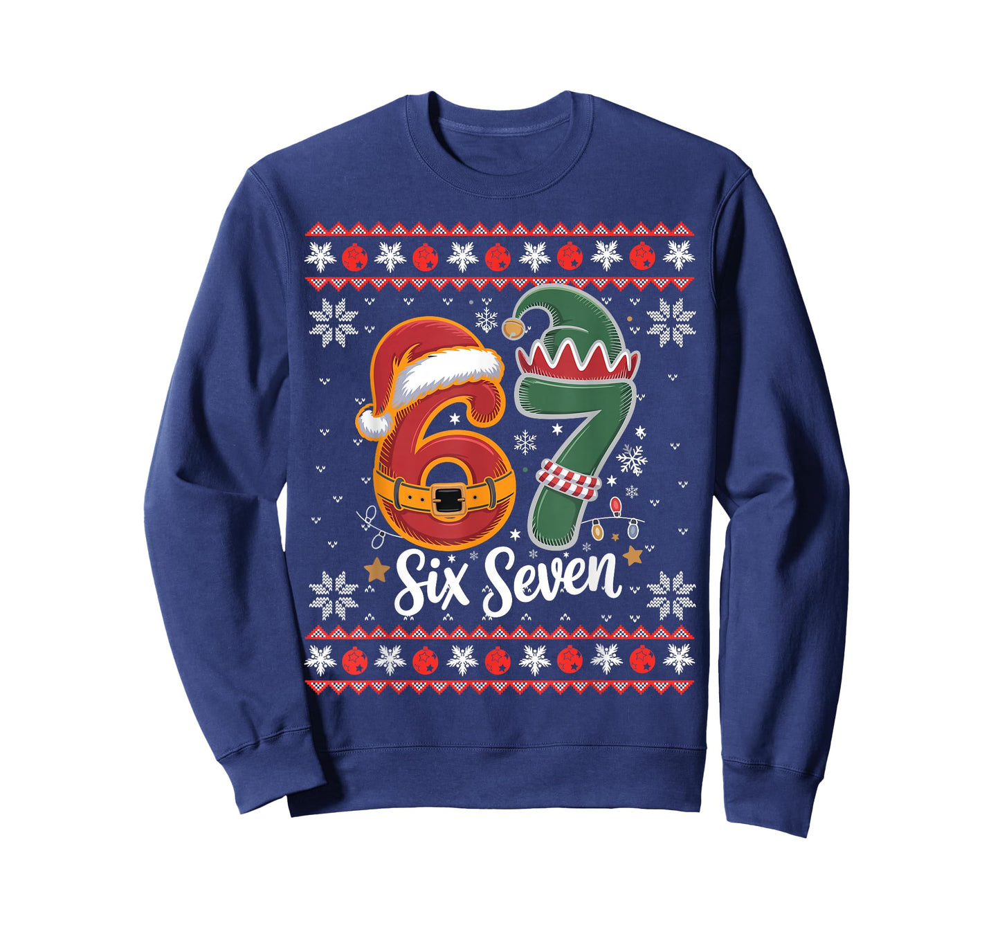 Six Seven Christmas 6 7 Ugly Christmas Sweater Boys Men Kids T-Shirt