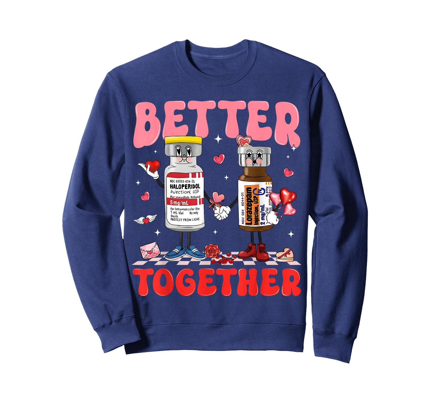 Valentine Better Together Nurse Pink Bow RN PCT CNA Nurse T-Shirt