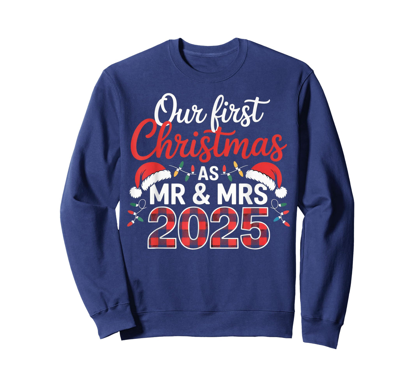 Our First Christmas as Mr and Mrs 2025 Matching Couple T-Shirt