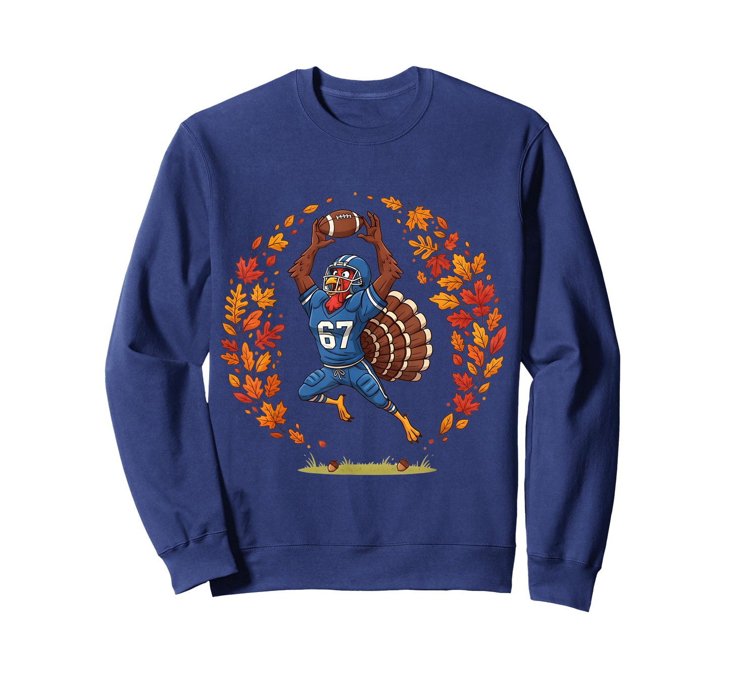 Funny 67 Thanksgiving Football Turkey Fall Sports Game Day T-Shirt