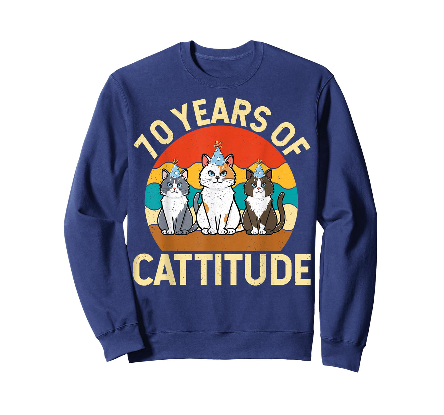 70 Years of Cattitude Cat Lover 70th Birthday Party T-Shirt