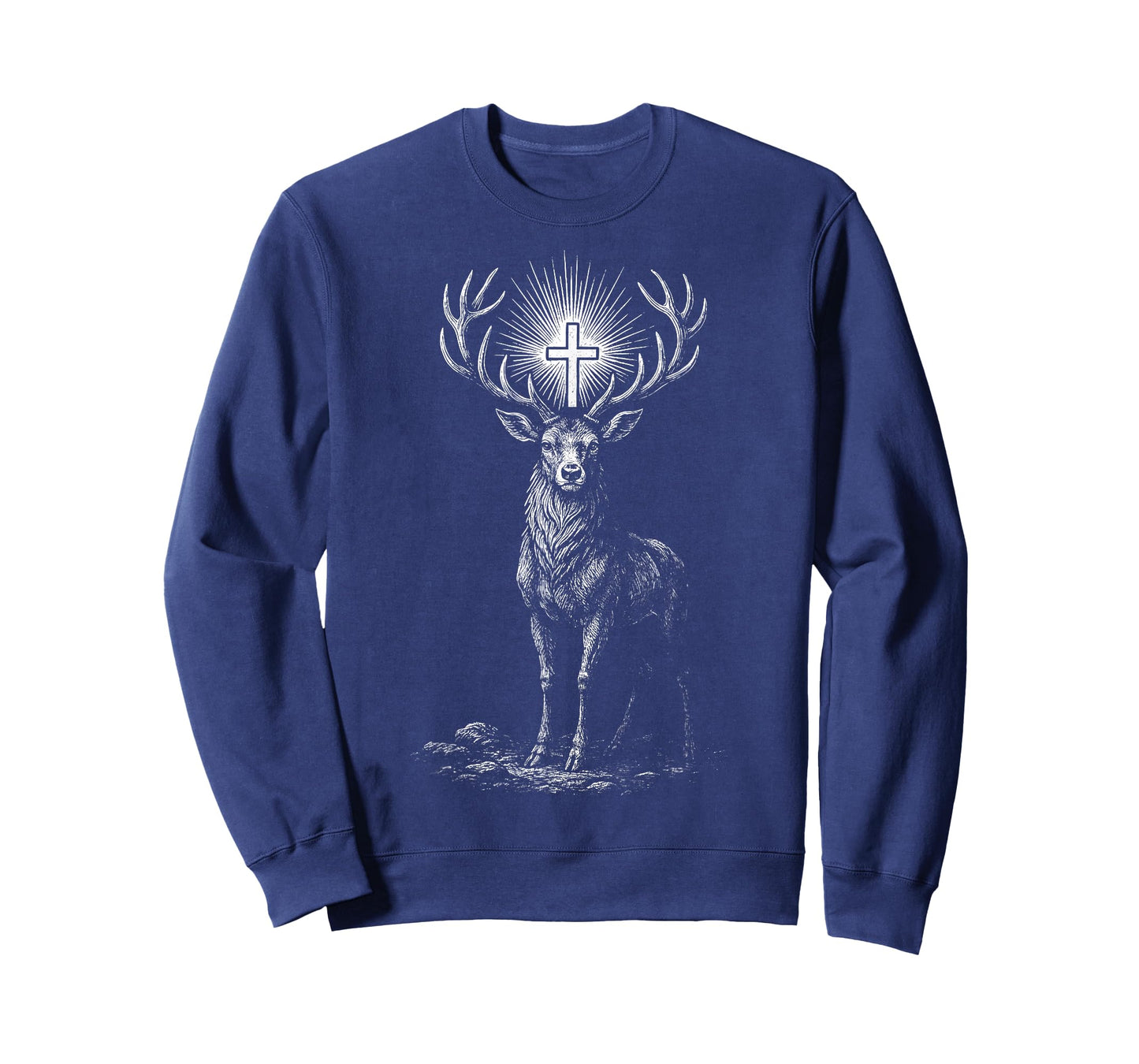 St. Hubert Hubertus Patron Saint of Hunters Stag Cross T-Shirt