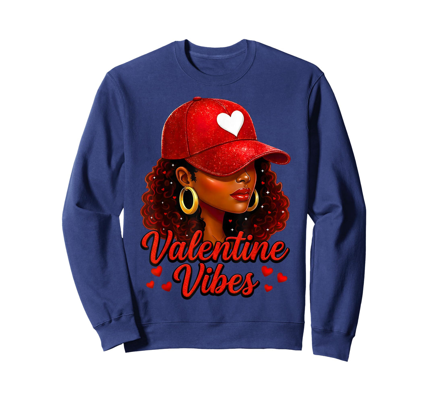 Valentine Vibes Black Women Valentines Day for Girl Womens T-Shirt