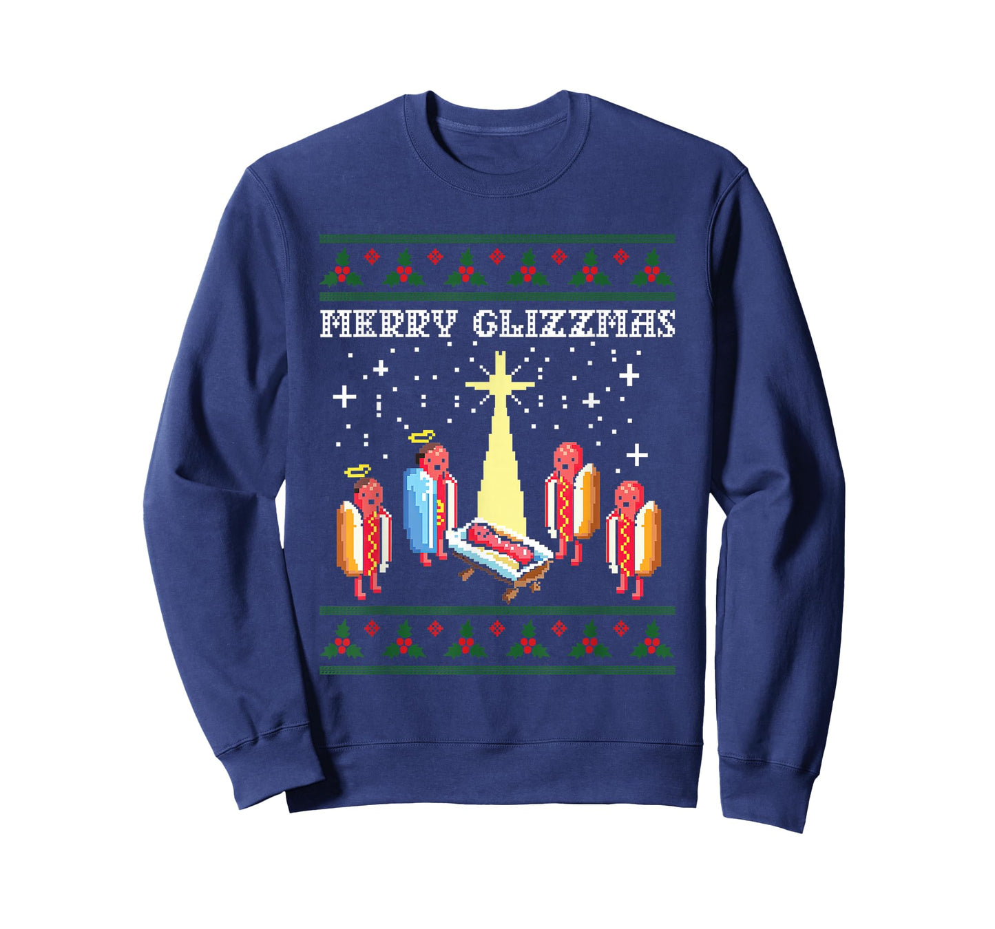 Funny Merry Glizzmas Hot Dogs Family Group Ugly Christmas T-Shirt