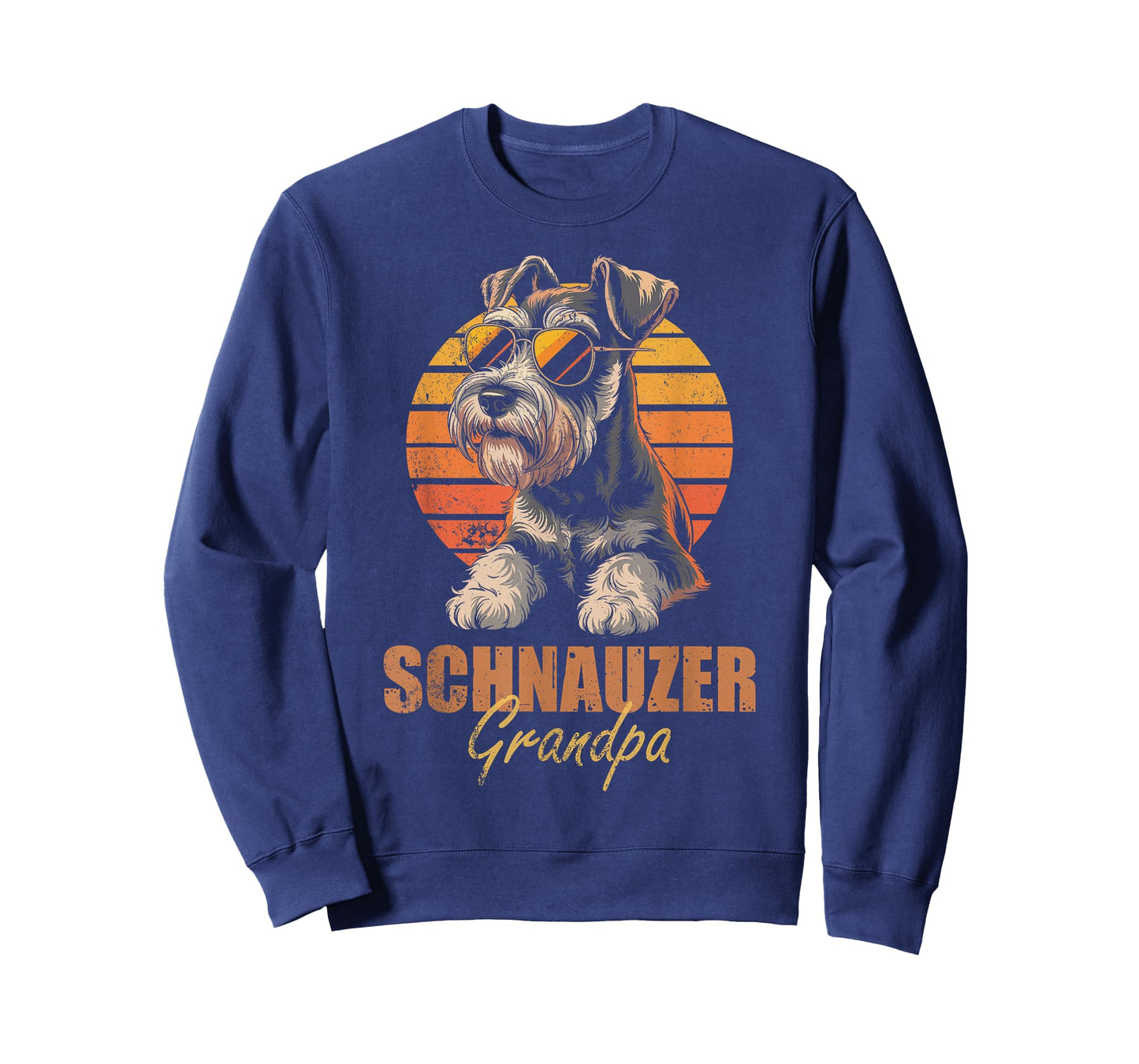 Retro Miniature Schnauzer Grandpa Funny Vintage Dog Lover T-Shirt