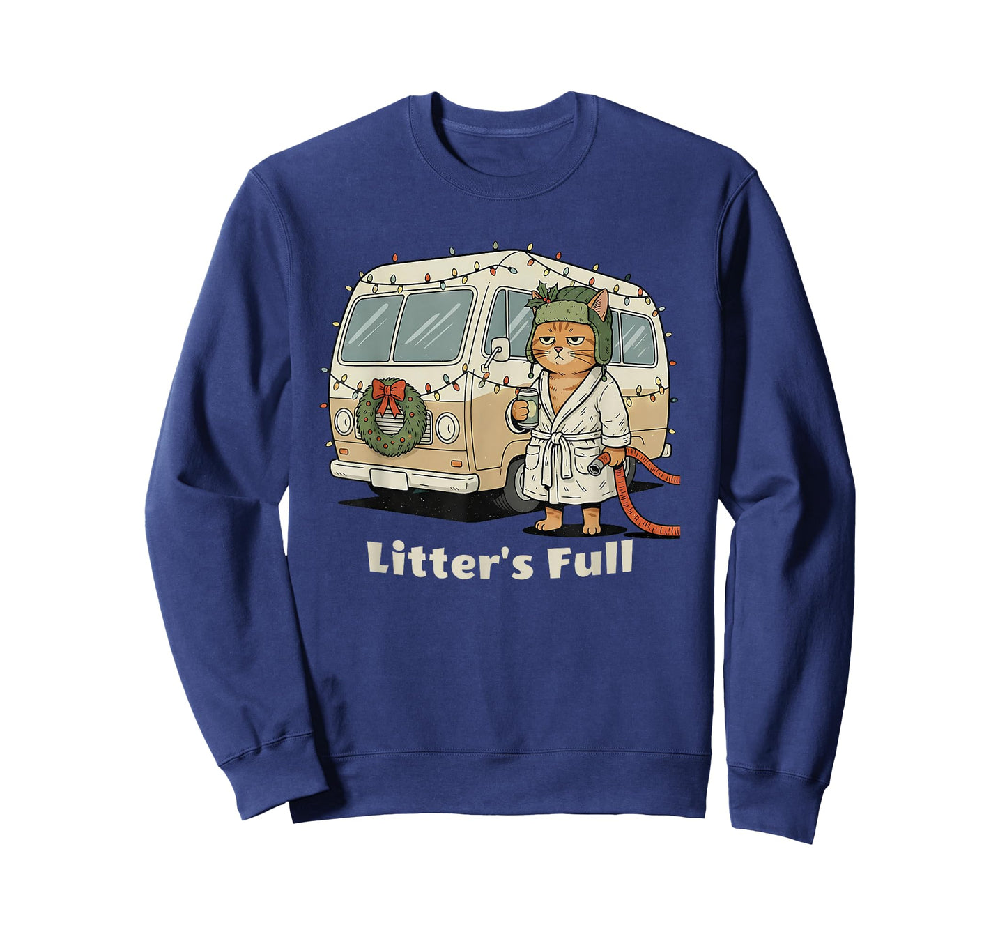 Litter's Full Christmas Cat, Funny Christmas Kitty Vacation T-Shirt