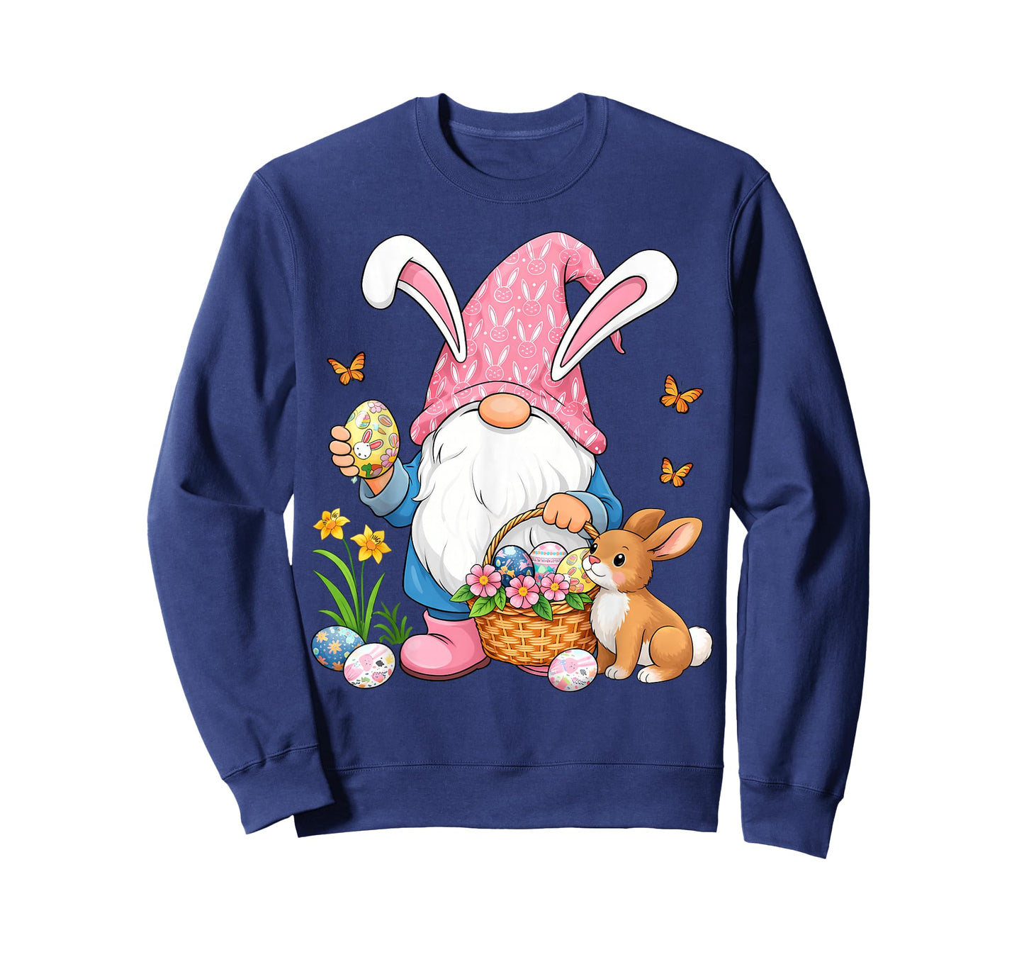 Women Easter Bunny with Gnome Easter Day Women Kids Girls T-Shirt