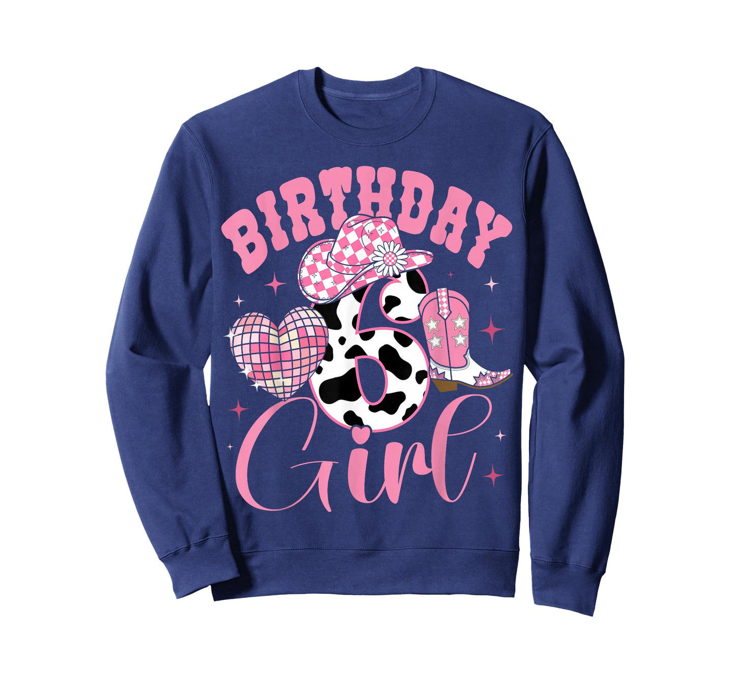 Happy 6th Birthday Girl Outfit Rodeo Western Cowgirl Cowboy T-Shirt