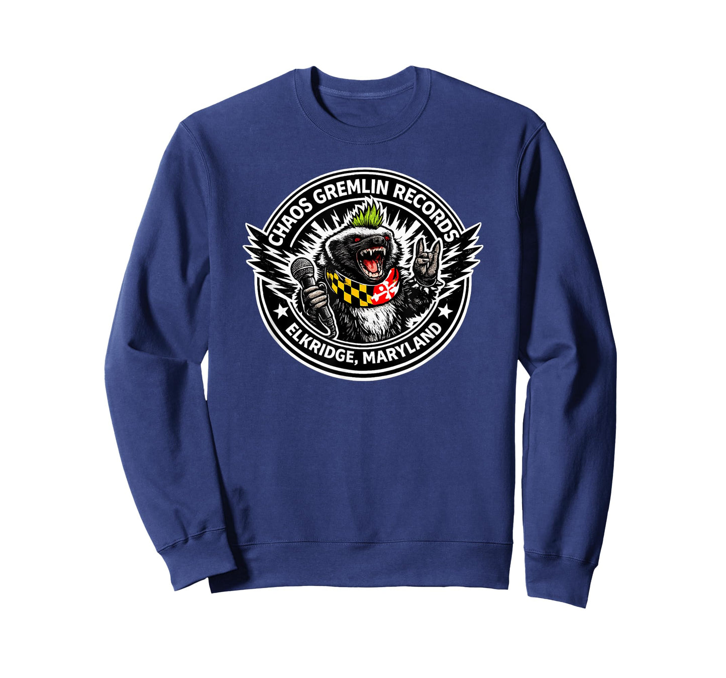 American Badger Attitude Chaos Gremlin Punk Records Novelty T-Shirt