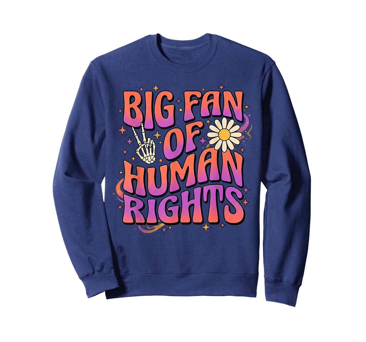 Big Fan of Human Rights Retro Protest Equality Groovy T-Shirt