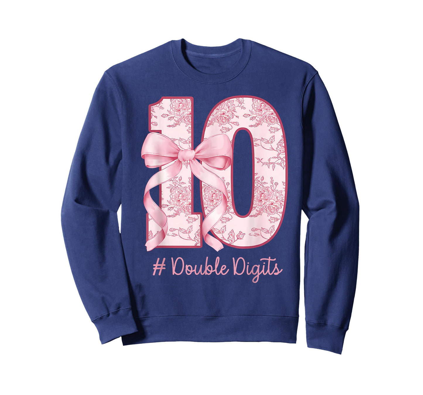 Funny Pink 10 Double Digits Coquette Birthday Party Girls T-Shirt