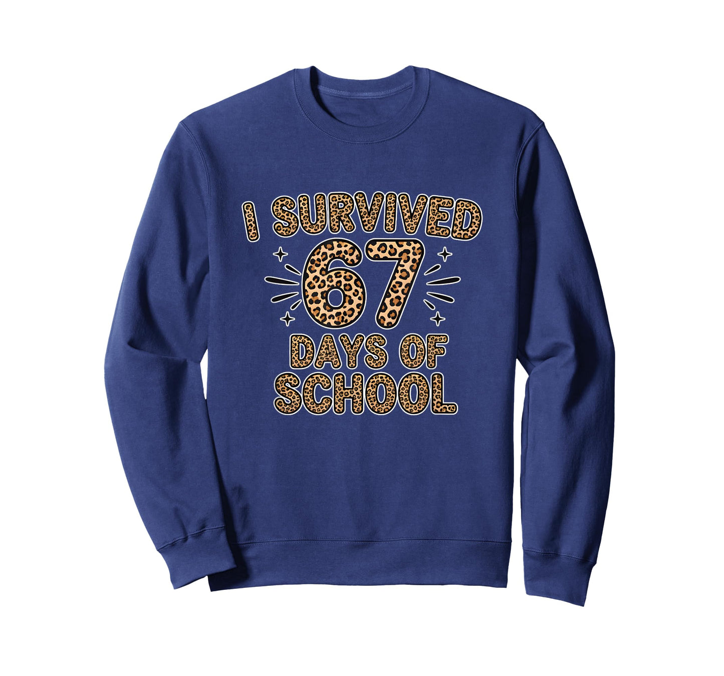 I Survived 67 Days of School Leopard Fun 6 7 Meme Students T-Shirt