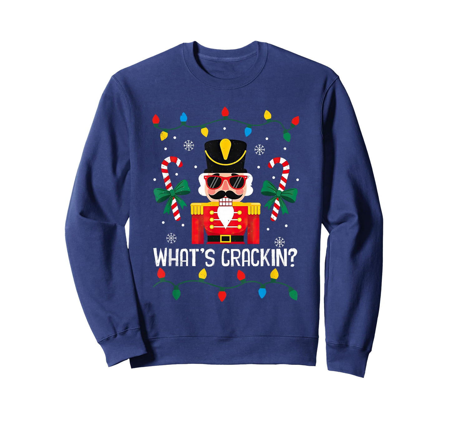 What's Crackin Nutcracker Christmas Candy Cane Coquette Bow T-Shirt