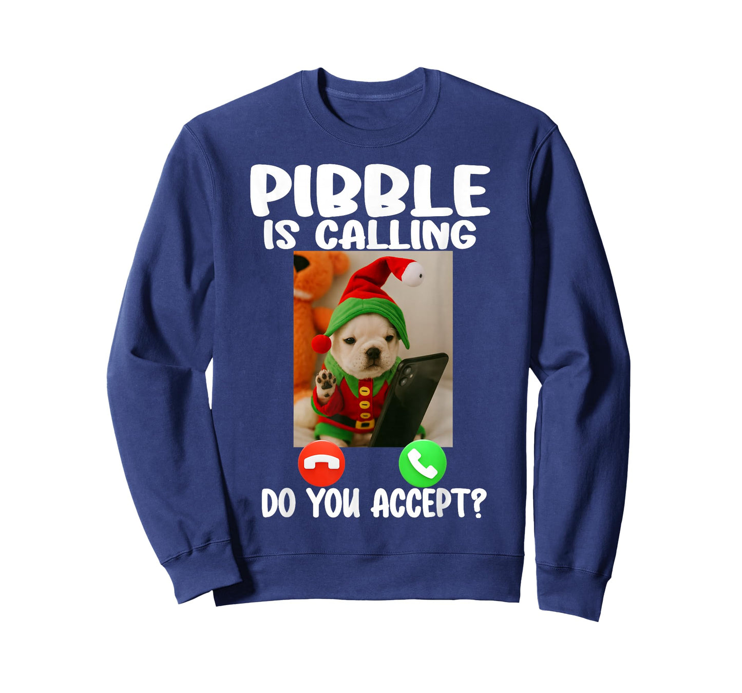 Pibble is Calling Baby Pitbull Cute Puppie Christmas Costume T-Shirt