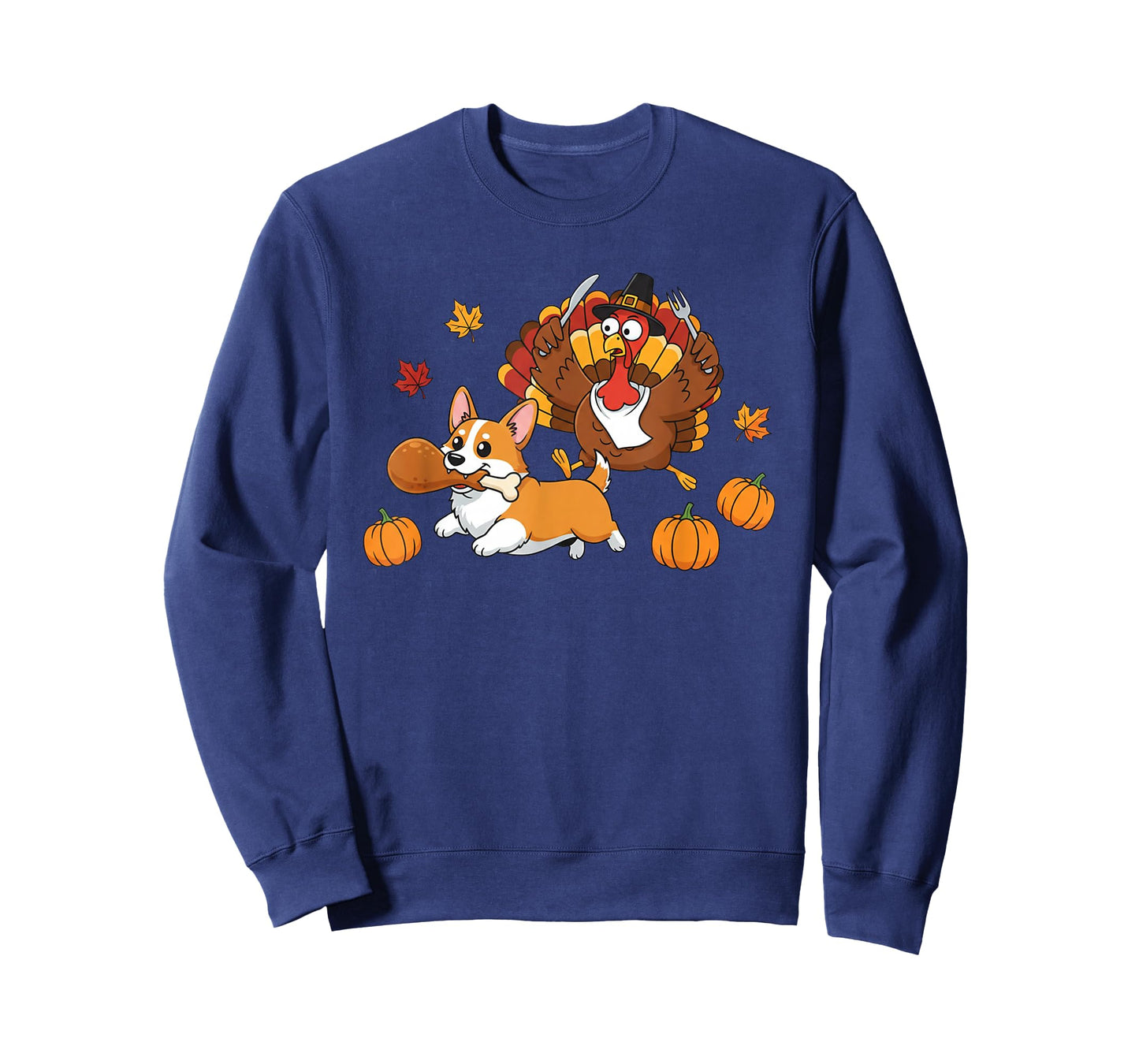 Funny Corgi Turkey Autumn Thanksgiving Womens Mens Kids T-Shirt