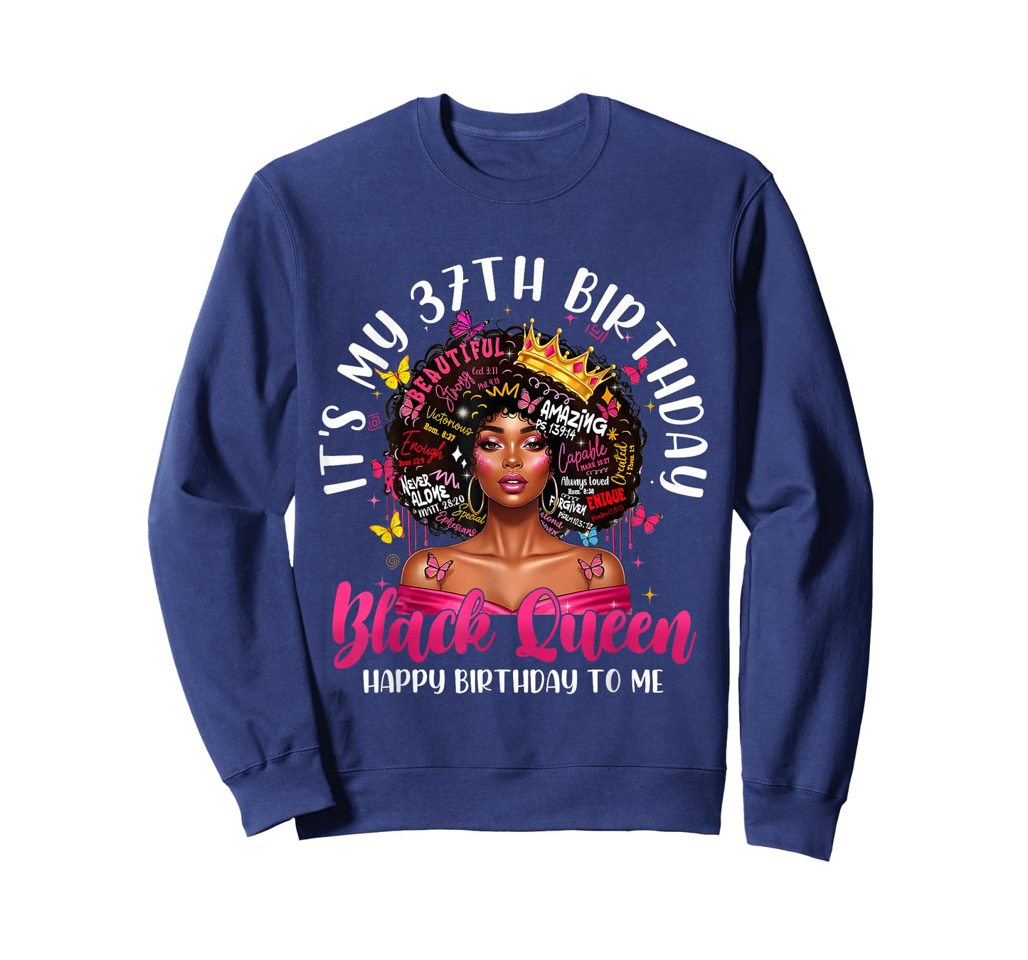 It's My 37th Birthday Black Queen Melanin 37 Year Old Women T-Shirt
