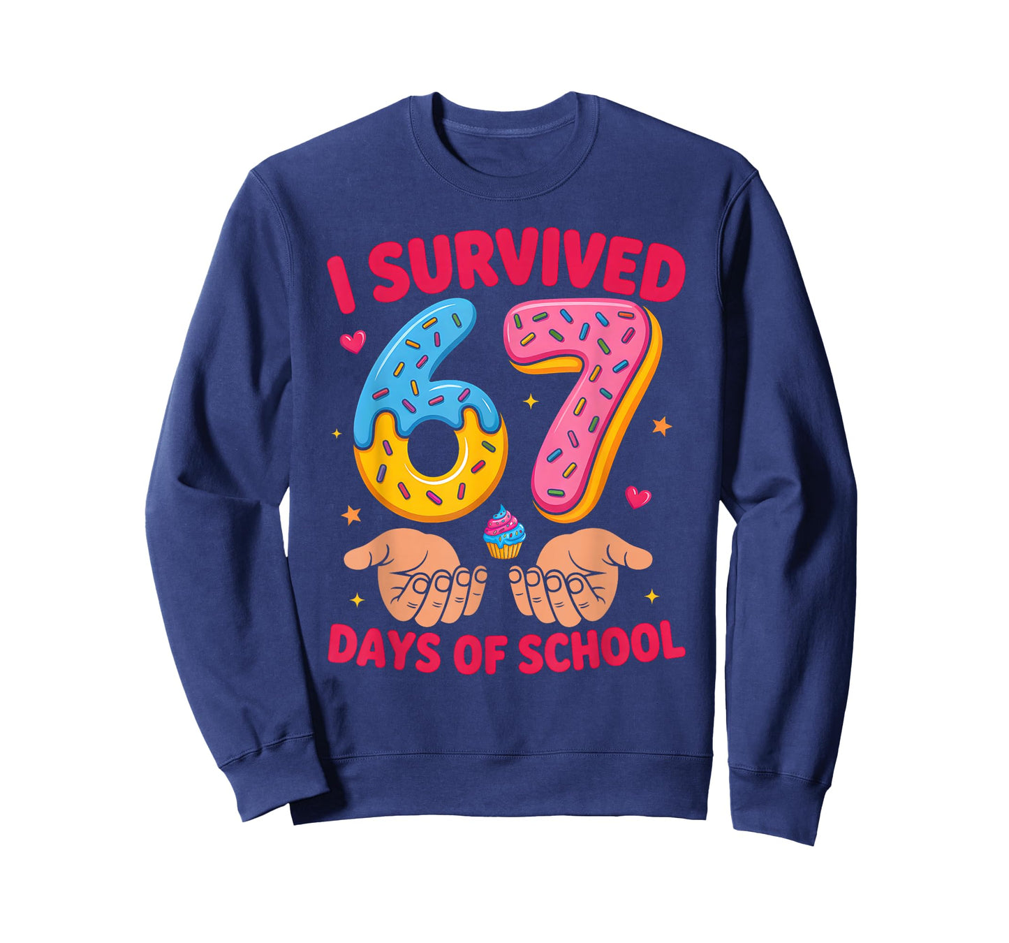 I Survived 67 Days of School Teacher Kids Funny 6 7 Number T-Shirt