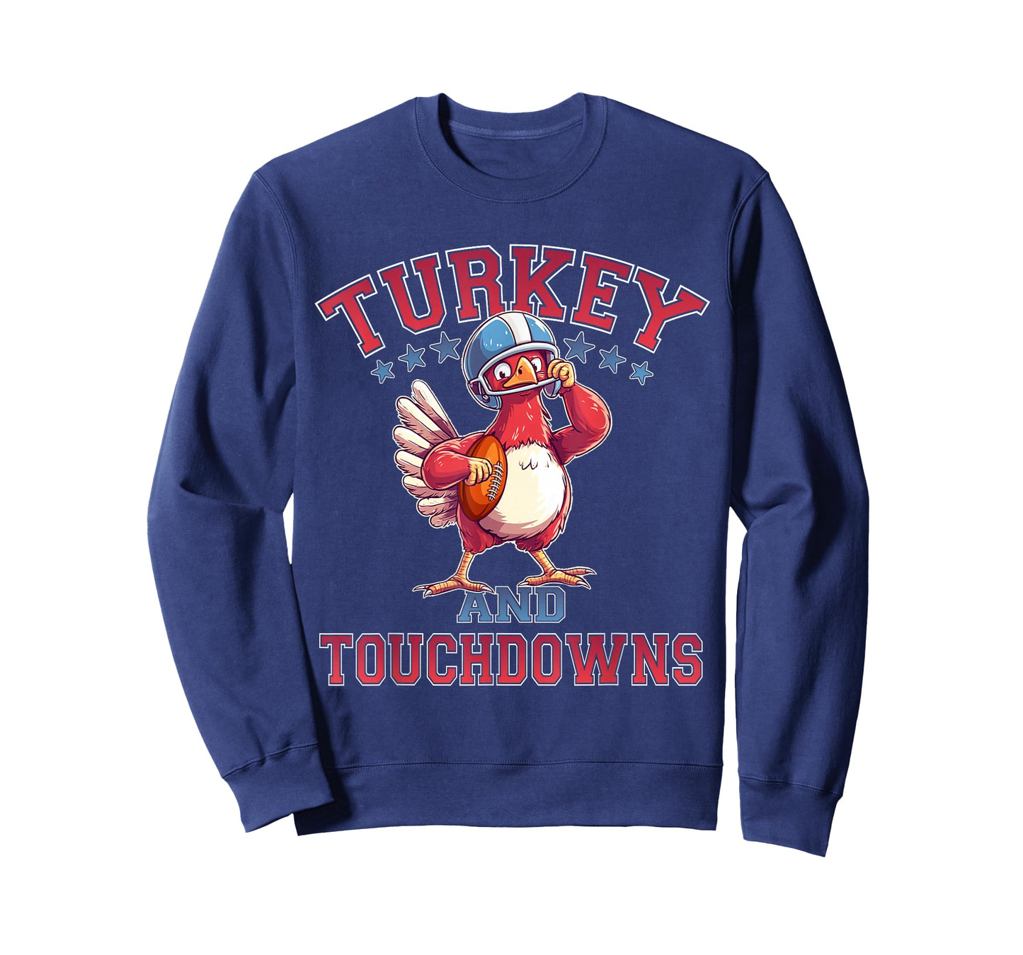 Thanksgiving Football Turkey & Touchdowns Game Day T-Shirt