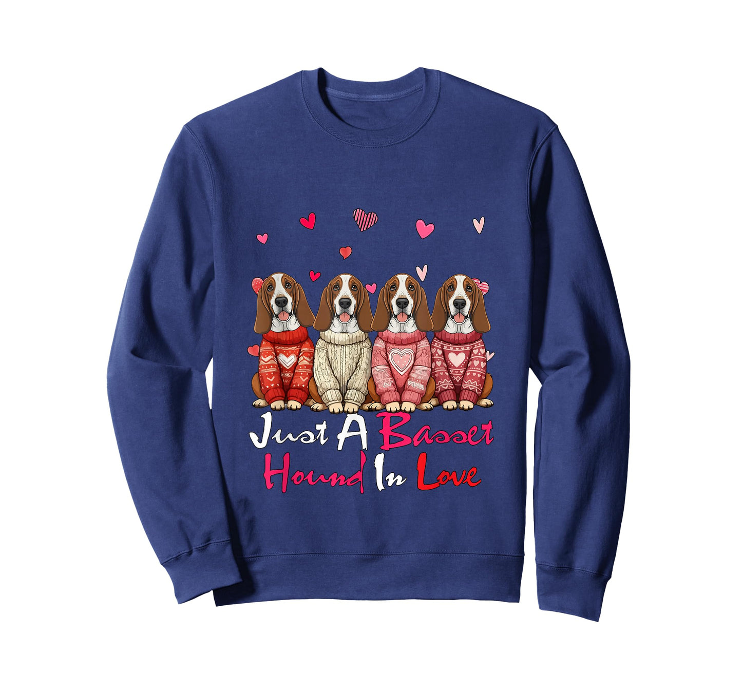 Just A Basset Hound in Love Valentine Group Dogs Owner Kids T-Shirt