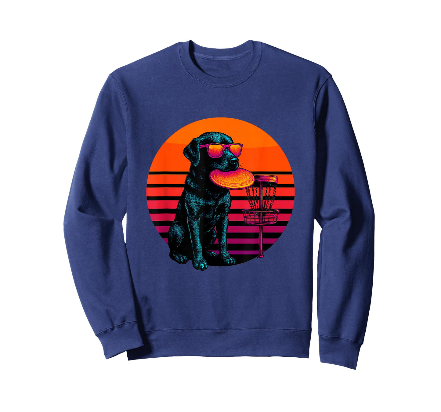 Retro Dog with Disc Golf Disc Disc Golfer T-Shirt